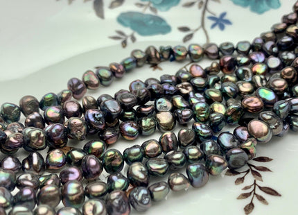 5-6 mm AA Peacock Color Keshi Nugget Freshwater Pearl Beads Center Drilled Keshi Pearls Genuine Rare Tiny Keshi Nugget Pearls #P1347