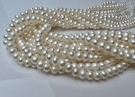 6mm 7mm AAA Natural White Potato Shape Freshwater Pearls Genuine High Luster Smooth Pearl White Freshwater Pearl Beads #P2305