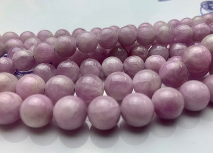 8mm 10mm AAA Half Strand Smooth Round Natural Kunzite Gemstone Beads Genuine Natural Purple Kunzite Beads 8 Inch Strands #3687