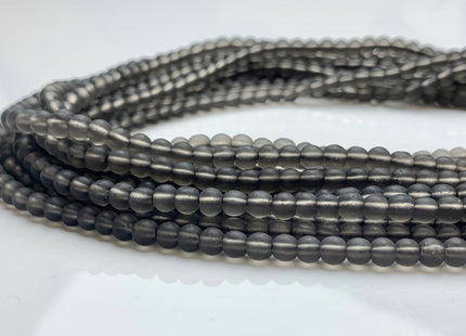4mm 6mm 8mm 10mm 12mm Natural Matte Smooth Round Crystal Quartz Genuine Smoky Gray Color Quartz Gemstone Beads 15.5 Inches Strand #2717