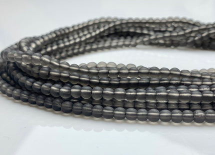 4mm 6mm 8mm 10mm 12mm Natural Matte Smooth Round Crystal Quartz Genuine Smoky Gray Color Quartz Gemstone Beads 15.5 Inches Strand #2717
