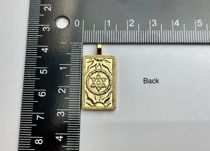 Arcana Tarot Card Charms for Necklace, 18K Gold Filled Charm Pendant With CZ, Antique Charms for Jewelry Making, One Piece #CR0001