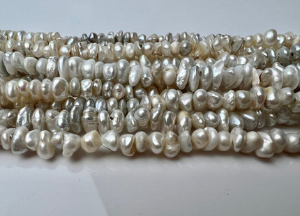 5mm 7mm Very Rare Natural White Keshi Freshwater Pearl Beads Center Drilled Cornflakes Shape Keshi Chips Pearls Genuine Tiny Pearls #P2294