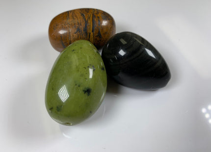 30x40 mm Natural Color Smooth Nugget Gemstone Obsidian / Tiger Eyes / Peridot Natural Color Chunky Gemstone large Hole 2.0 mm Beads #2209