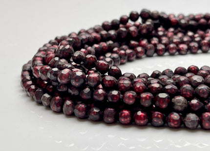 5mm Faceted Potato Freshwater Pearl Burgundy Red Color Genuine Very Rare Shiny Faceted Cultured Freshwater Pearl 74 Pieces #P2005