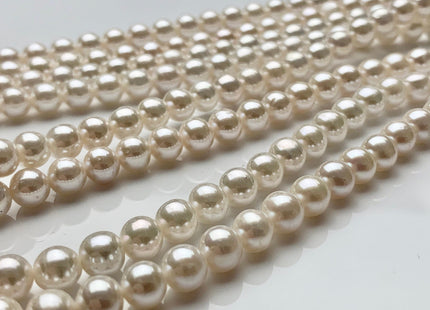 6-6.5mm AAA Extra Shiny Natural White Round Freshwater Pearl Genuine Natural Pearl Bead High Luster White Bridal Pearls 69 Beads #P1603