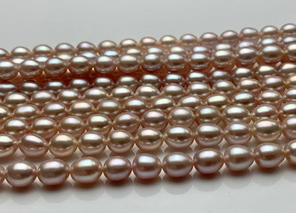 5x6 mm AAA Natural Mauve Pink Rice Freshwater Pearl Beads Genuine Mauve Pink Rice Freshwater Pearls 65 Pieces #P1474