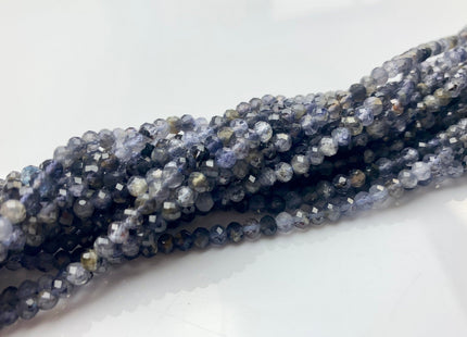 3x4 mm AAA Faceted Rondelle Iolite Gemstone Beads Genuine Natural Blue Multi Color Gemmy Iolite Loose Beads 15.5 Inches Strand #3047