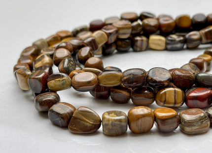 8-9x9-12 mm Natural Brown and Yellow Tiger Eye Gemstone Nugget Beads Genuine Tiger Eye Nugget Gemstone Beads #3846