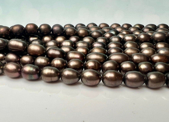 6x8 mm AA Dark Copper Brown Color Freshwater Rice/Oval Pearls Genuine Matte Chocolate Brown Freshwater Rice Pearl Beads #P2262