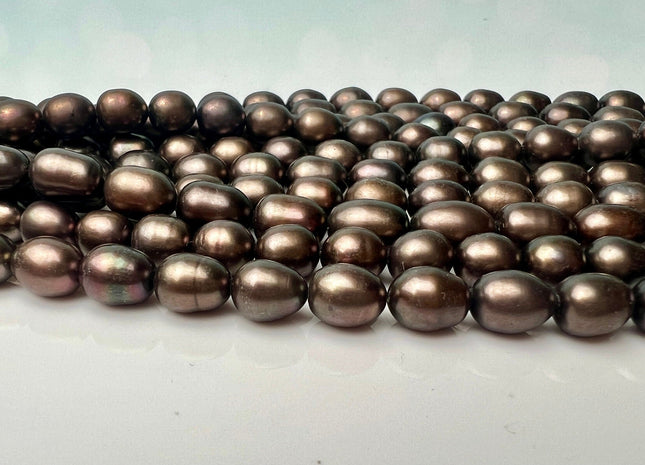 6x8 mm AA Dark Copper Brown Color Freshwater Rice/Oval Pearls Genuine Matte Chocolate Brown Freshwater Rice Pearl Beads #P2262