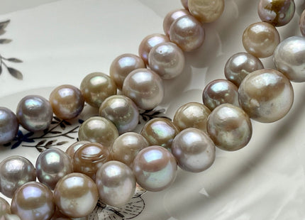9mm 12-14mm AAA Large Hole Half Strand Natural Seaweed Mauve Pink Freshwater Potato Beads 2.2 mm Hole Genuine Freshwater Pearls #P2014