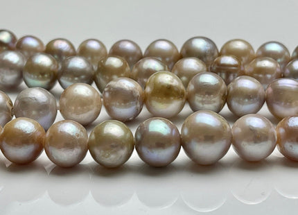 9mm 12-14mm AAA Large Hole Half Strand Natural Seaweed Mauve Pink Freshwater Potato Beads 2.2 mm Hole Genuine Freshwater Pearls #P2014