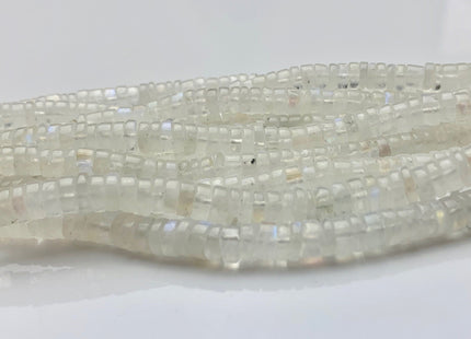 4mm 5mm 6mm 7mm 8mm 100% All Natural Smooth Heishi Rainbow Moonstone Gemstone Beads Genuine Natural Moonstone Beads 8 Inches Strand #3708