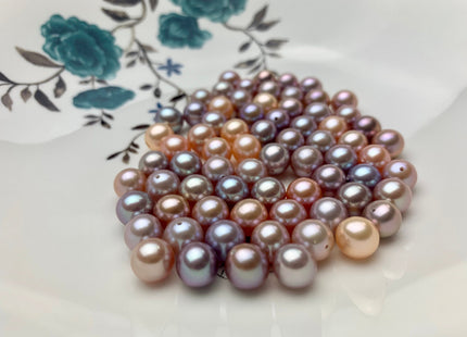ONE Piece AAAA 8-9 mm Top Quality High Luster Round Half Drilled Freshwater Pearl Genuine Natural Pink Freshwater Pearls #1658