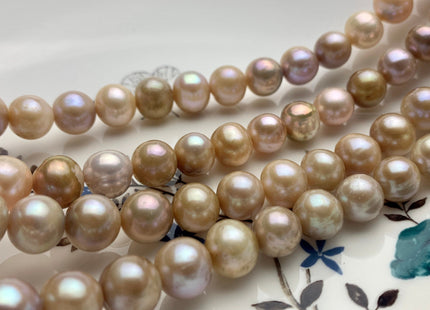 10 mm AA Natural Pink Champagne Color Off Round Freshwater Pearl Beads Genuine Natural Mixed Pink Freshwater Round Pearls 41 Pieces #P1242