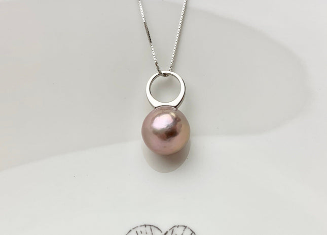 One Piece 925 Sterling Silver/Gold Pendant Setting Findings For Half Drilled Pearls Circle Design W/CZ Sterling Silver Pendant #10049-A