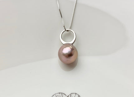 One Piece 925 Sterling Silver/Gold Pendant Setting Findings For Half Drilled Pearls Circle Design W/CZ Sterling Silver Pendant #10049-A