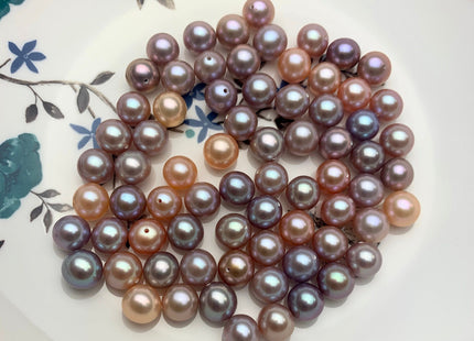 ONE Piece AAAA 8-9 mm Top Quality High Luster Round Half Drilled Freshwater Pearl Genuine Natural Pink Freshwater Pearls #1658