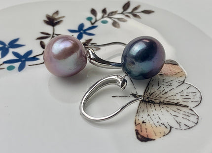 One Pair 925 Sterling Silver/Gold Simple Hook Earring Setting 925 Sterling Silver Earring Hook Findings For Half Drilled Pearls #10168