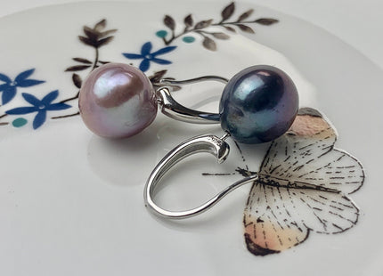 One Pair 925 Sterling Silver/Gold Simple Hook Earring Setting 925 Sterling Silver Earring Hook Findings For Half Drilled Pearls #10168