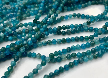 3 mm AAA Micro Faceted Round Apatite Gemstone Beads Top Quality Blue Apatite Faceted Gemstone Loose Beads #2342