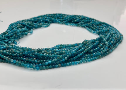 3 mm AAA Micro Faceted Round Apatite Gemstone Beads Top Quality Blue Apatite Faceted Gemstone Loose Beads #2342