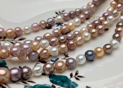 8 mm AAA Rare Mixed Natural White Mauve Pink Baroque Edison Pearl Genuine Top Quality Natural Edison Pearl With Iridescent Color #1820