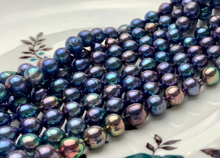 6-7x8 mm AAA Rainbow Peacock Edison Baroque Freshwater Pearl Tear Drop Shape Beads Genuine High Luster Top Quality Edison Pearls #P1634