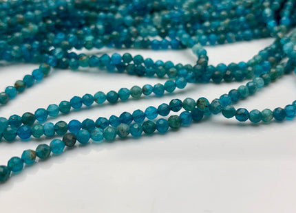 3 mm AAA Micro Faceted Round Apatite Gemstone Beads Top Quality Blue Apatite Faceted Gemstone Loose Beads #2342
