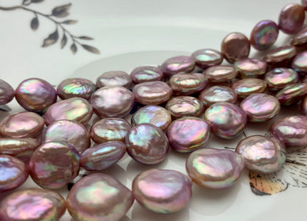11-12 mm AAAA Natural Dark Mauve Purple Pink Thick Coin Freshwater Pearl Genuine High Luster Quality Freshwater Coin Pearl 33 Pieces #P1330