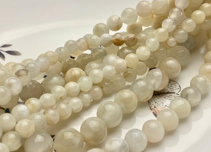 8mm 10mm Half Strand Large Hole Smooth Round Moonstone Gemstone Beads Hole Size 2.0 mm Natural White Moonstone Beads 8 Inches Strand #3767