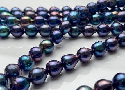 6-7x8 mm AAA Rainbow Peacock Edison Baroque Freshwater Pearl Tear Drop Shape Beads Genuine High Luster Top Quality Edison Pearls #P1634