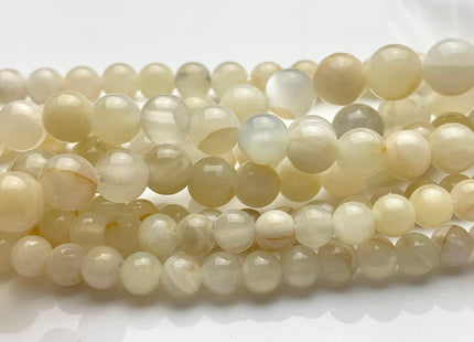 8mm 10mm Half Strand Large Hole Smooth Round Moonstone Gemstone Beads Hole Size 2.0 mm Natural White Moonstone Beads 8 Inches Strand #3767