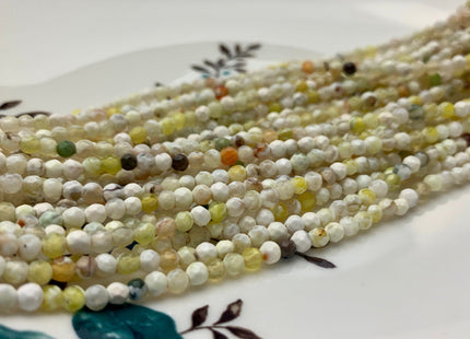 WHOLESALE 3 mm Faceted Round Agate Gemstone Beads Genuine Mixed White Green Purple Orange Blue Agate Loose Beads 15 Inches #3230