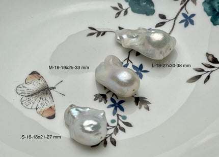 One Piece 16-27x21-38 mm AAA Very Rare Jumbo Natural White Baroque Pearl Beads High Luster White Baroque Pearl Beads #P2186
