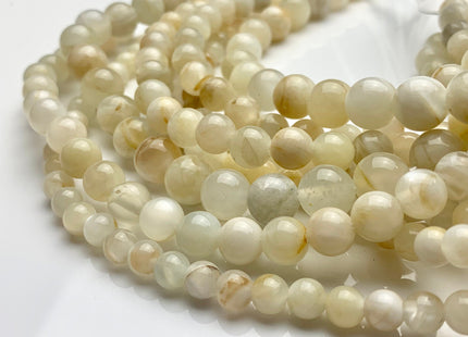 8mm 10mm Half Strand Large Hole Smooth Round Moonstone Gemstone Beads Hole Size 2.0 mm Natural White Moonstone Beads 8 Inches Strand #3767