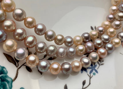 9-10 mm AA Natural Multi Pink Semi Round Freshwater Pearl Beads Genuine High Luster Smooth And Round Freshwater Pearls #1421