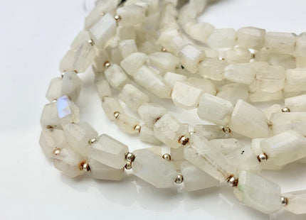 6-15 mm Natural Faceted Prism Cut Rainbow Moonstone Gemstone Beads Genuine Natural Faceted Nugget Moonstone Beads 8 inches Strand #3729