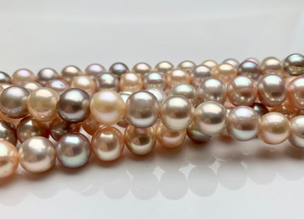 9-10 mm AA Natural Multi Pink Semi Round Freshwater Pearl Beads Genuine High Luster Smooth And Round Freshwater Pearls #1421
