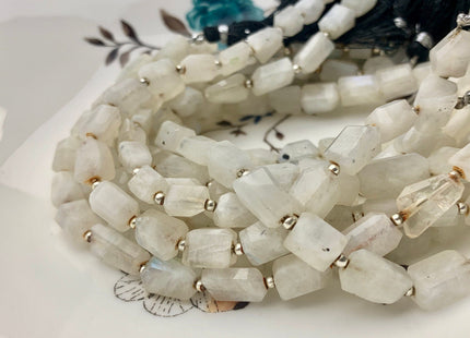 6-15 mm Natural Faceted Prism Cut Rainbow Moonstone Gemstone Beads Genuine Natural Faceted Nugget Moonstone Beads 8 inches Strand #3729