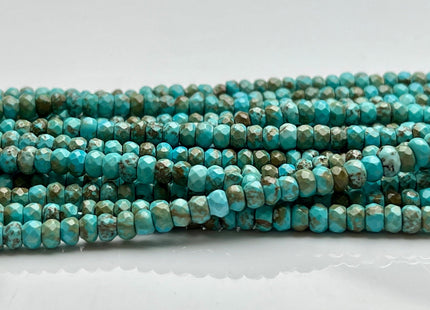 2.5x4mm 4X6mm 5x8mm Faceted Rondelle Turquoise Beads Green Blue Brown Gemstone Loose Beads 15 Inches Strand #4041