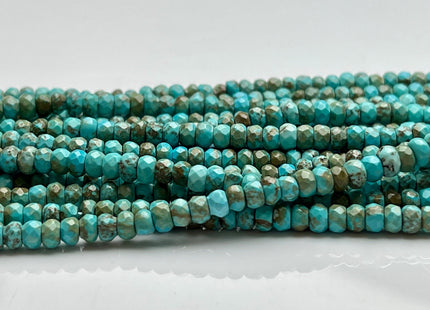2.5x4mm 4X6mm 5x8mm Faceted Rondelle Turquoise Beads Green Blue Brown Gemstone Loose Beads 15 Inches Strand #4041