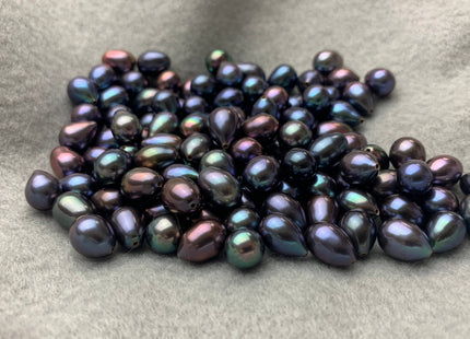 One Piece AAA 7-8x10-11 mm Top Quality High Luster Tear Drop Half Drilled Freshwater Pearls Genuine Peacock Color Freshwater Pearls #1640