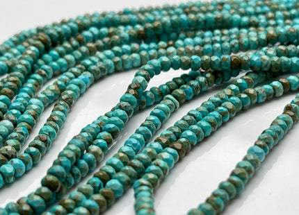 2.5x4mm 4X6mm 5x8mm Faceted Rondelle Turquoise Beads Green Blue Brown Gemstone Loose Beads 15 Inches Strand #4041
