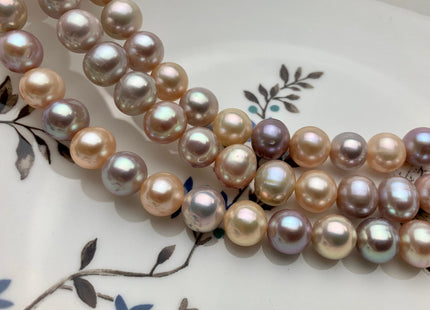 9-10 mm AA Natural Multi Pink Semi Round Freshwater Pearl Beads Genuine High Luster Smooth And Round Freshwater Pearls #1421