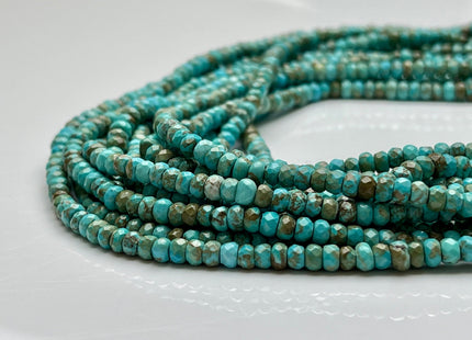 2.5x4mm 4X6mm 5x8mm Faceted Rondelle Turquoise Beads Green Blue Brown Gemstone Loose Beads 15 Inches Strand #4041