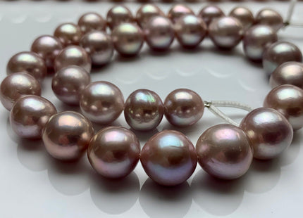 12-14mm AAA Limited Edition Natural Mauve Pink Graduated Baroque/Edison Freshwater Pearl High Luster Genuine Baroque Freshwater Pearl #1054