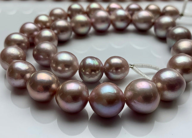 12-14mm AAA Limited Edition Natural Mauve Pink Graduated Baroque/Edison Freshwater Pearl High Luster Genuine Baroque Freshwater Pearl #1054