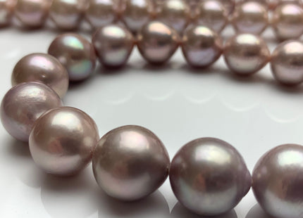 12-14mm AAA Limited Edition Natural Mauve Pink Graduated Baroque/Edison Freshwater Pearl High Luster Genuine Baroque Freshwater Pearl #1054
